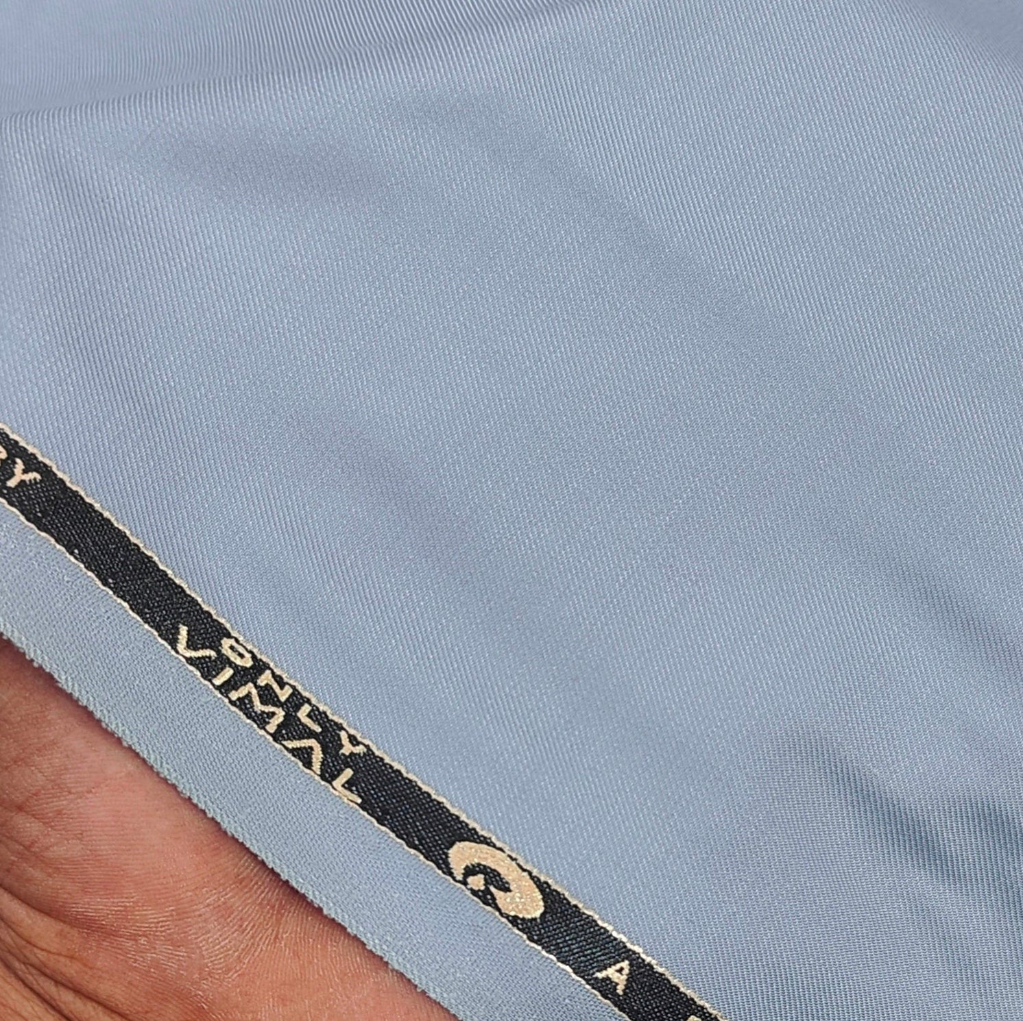 Trouser Fabric Vimal Luxury TR Stretchable Plain Colour Bluish Silver
